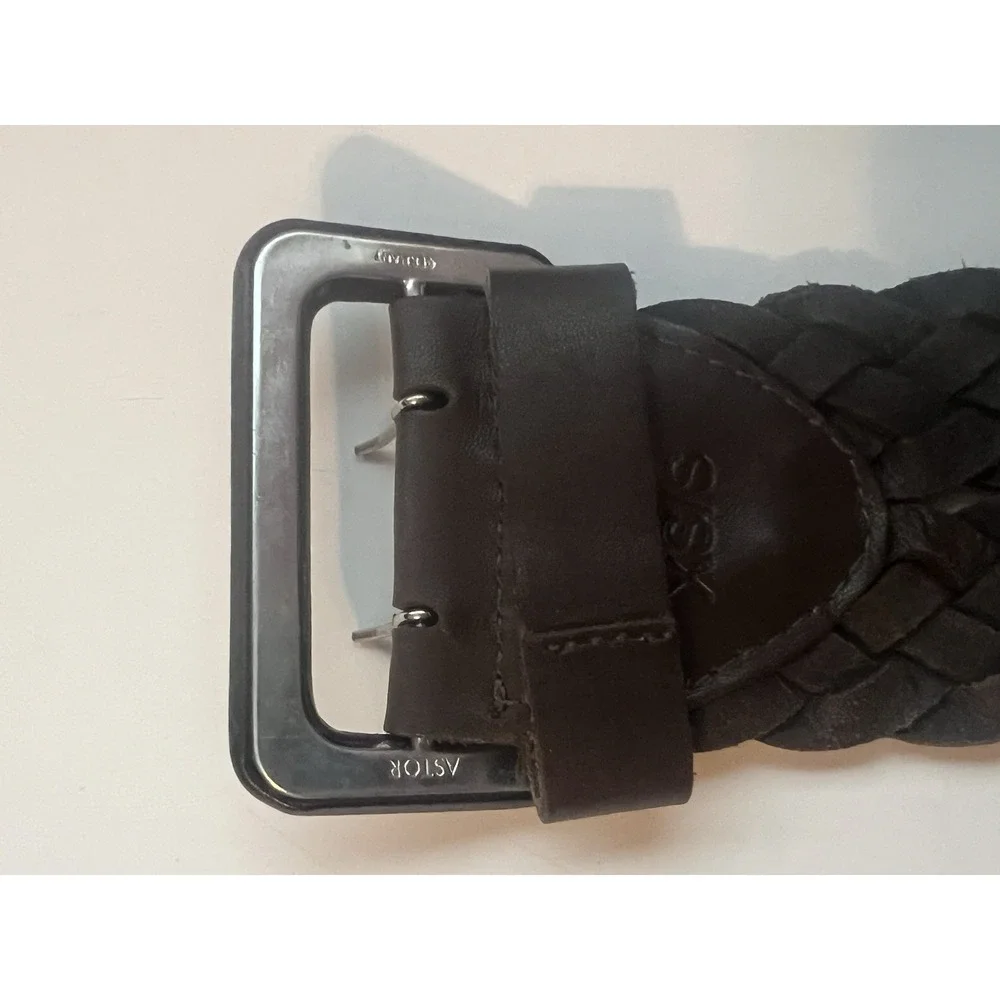 Vintage‎ Women's Brown Astor Double Braided Wide Leather Belt Germany XS Small